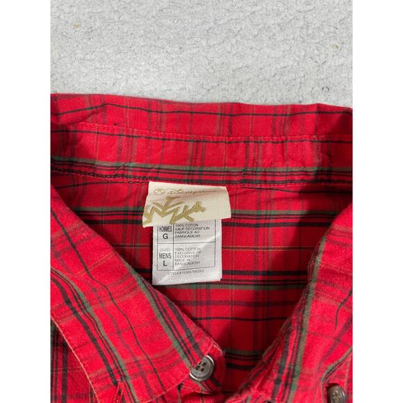 Vintage Disney Store Mens Size L Winter Red Button Up Shirt Mickey Mouse - Picture 3 of 12